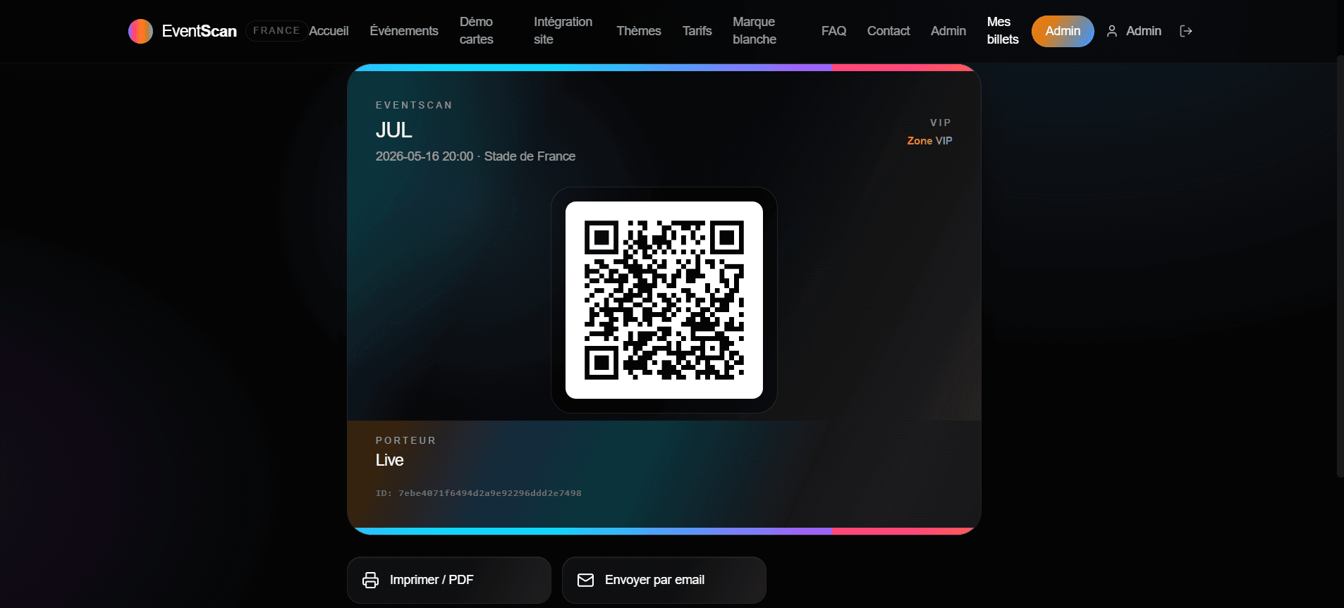 Scan QR & billets PDF