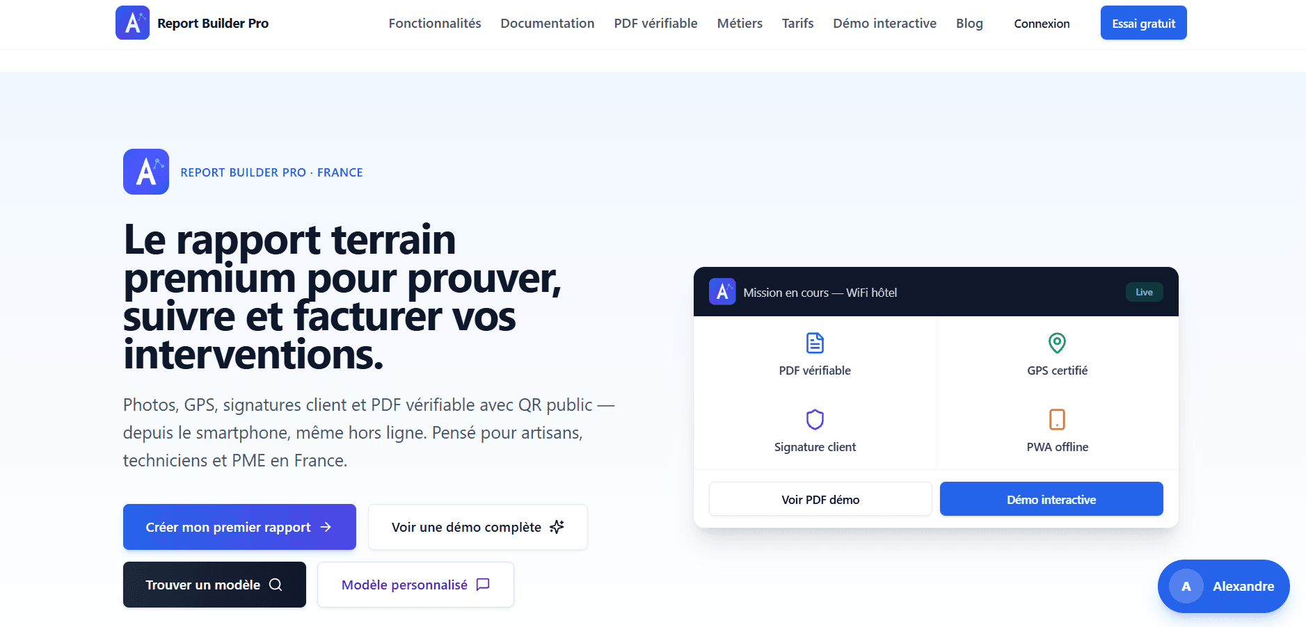 Report Builder Pro — Rapports terrain premium — PDF vérifiable, GPS et mode hors ligne