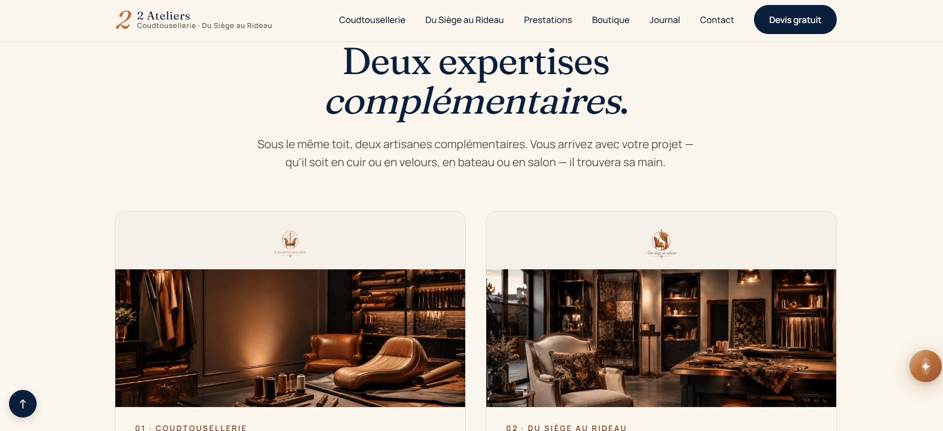 Deux sites en un comme dans leur boutique